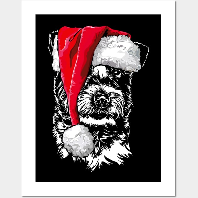 Funny Jack Russell Terrier Santa Christmas dog mom Wall Art by wilsigns